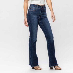 JUDY BLUE Vintage High Rise Frayed Hem Boot Cut